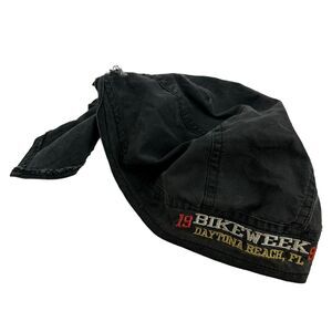 VTG 1996 Bike Week Daytona Beach Do-Rag Head Wrap Bandana Gray Embroidered